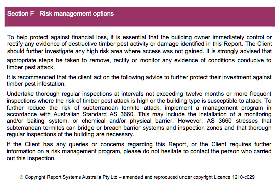 Clause of termite risk management